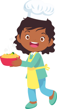 Cooking children girl Little kid making delicious food professional chef png