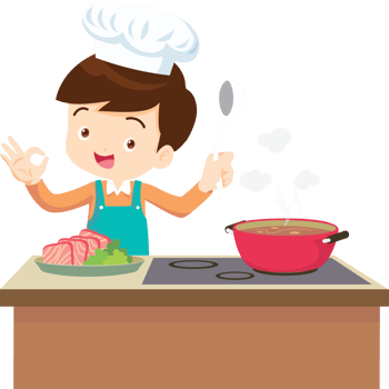 Cooking children boy Little kids making delicious food professional chef png