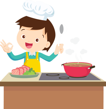 Cooking children boy Little kids making delicious food professional chef png