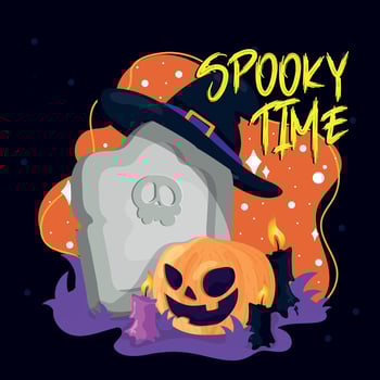 Halloween horror night poster Vector illustration