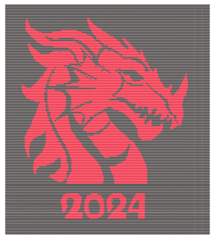 2024 year dragon. Knitted dragon background png