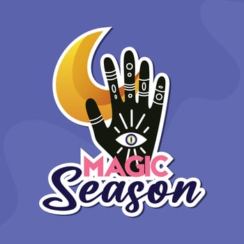 Esoteric handHalloween season Vector illustration