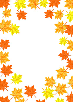 autumn leaves border, vector illustration