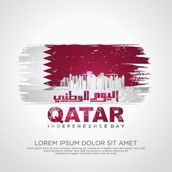 Qatar independence day greeting card vector