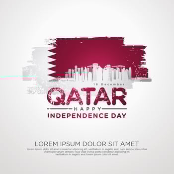 Qatar independence day greeting card vector
