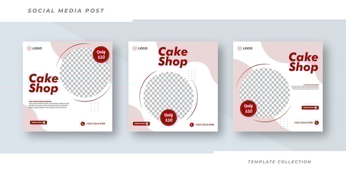 Cake shop menu banner social media post template design. Suitable for Social Media Post Restaurant menu banner social media post. Pro vectopr vector