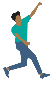 People raised their hands happily. png