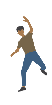 People raised their hands happily. png