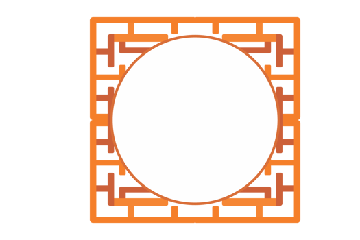 Chinese style  Ornament Border Design With Transparent Background png