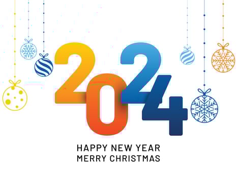 Happy new year 2024, horizontal banner. Brochure or calendar cover design template. Cover of business diary for 20 24 with wishes. The art of cutting paper. vector