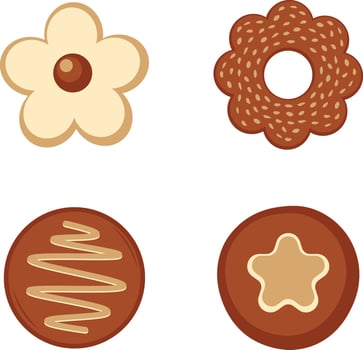 Collection of Cookies Biscuit Illustration. Vector Icon