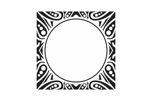 Black Ornament Border With Dot Pattern Design With Transparent Background png