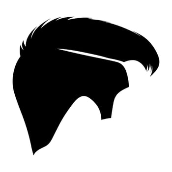 Crew Cut hair Silhouette isolated on a white background, Men hair cut Vector, Crew haircut Vector