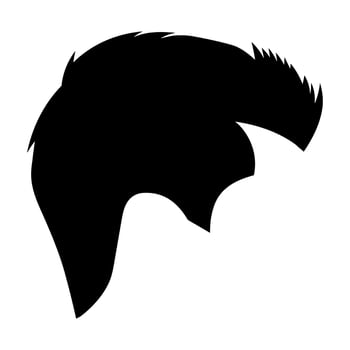 Crew Cut hair Silhouette isolated on a white background, Men hair cut Vector, Crew haircut Vector