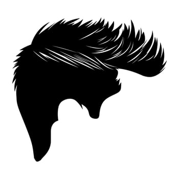 Crew Cut hair Silhouette isolated on a white background, Men hair cut Vector, Crew haircut Vector