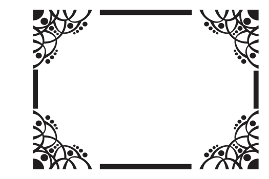 Black Ornament Border With Dot Pattern Design With Transparent Background png