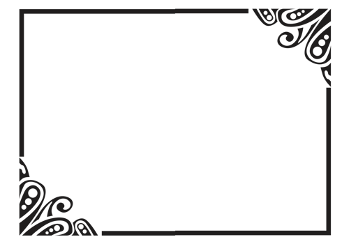 Black Ornament Border With Dot Pattern Design With Transparent Background png