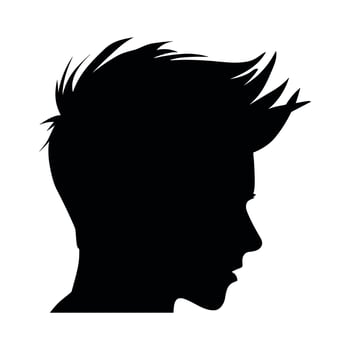 Fade haircut Silhouette clipart, Men hair cut Vector, Trendy stylish Male hairstyle Silhouette vector