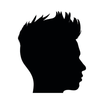Fade haircut Silhouette Free, Men hair cut Vector, Trendy stylish Male hairstyle Silhouette vector