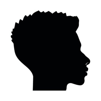 Fade haircut Silhouette Free, Men hair cut Vector, Trendy stylish Male hairstyle Silhouette vector