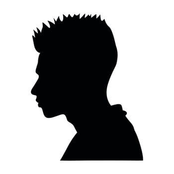 Fade haircut Silhouette Free, Men hair cut Vector, Trendy stylish Male hairstyle Silhouette vector