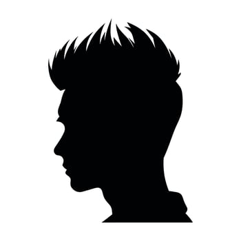 Fade haircut Silhouette clipart, Men hair cut Vector, Trendy stylish Male hairstyle Silhouette vector