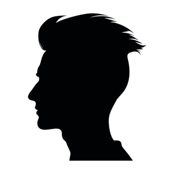 Fade haircut Silhouette clipart, Men hair cut Vector, Trendy stylish Male hairstyle Silhouette vector