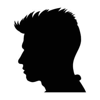 Fade haircut Silhouette clipart, Men hair cut Vector, Trendy stylish Male hairstyle Silhouette vector