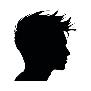 Fade haircut Silhouette clipart, Men hair cut Vector, Trendy stylish Male hairstyle Silhouette vector