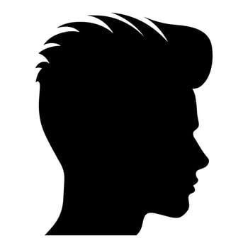 Pompadour haircut Silhouette Free, Men hair cut Vector, Trendy stylish Male hairstyle Silhouette vector