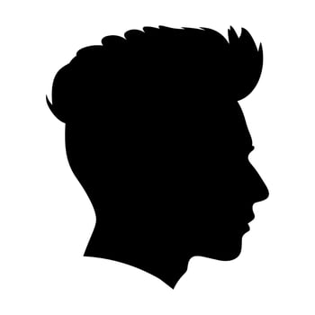 Pompadour haircut Silhouette clipart, Men hair cut Vector, Trendy stylish Male hairstyle Silhouette vector