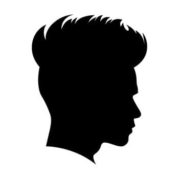 Pompadour haircut Silhouette Vector Free, Men hair cut Vector, Trendy stylish Male hairstyle Silhouette
