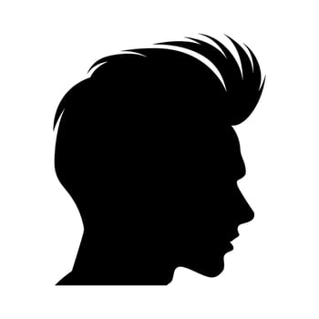 Pompadour haircut Silhouette Free, Men hair cut Vector, Trendy stylish Male hairstyle Silhouette vector
