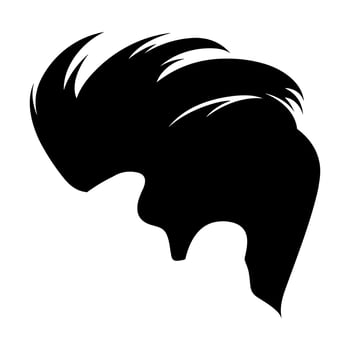 Pompadour haircut Silhouette clipart, Men hair cut Vector, Trendy stylish Male hairstyle Silhouette vector