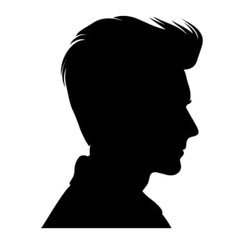 Quiff haircut Silhouette clipart, Men hair cut Vector, Trendy stylish Male hairstyle Silhouette vector