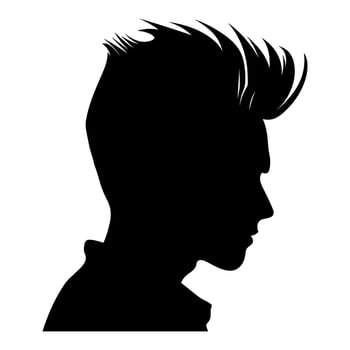 Quiff haircut Silhouette clipart, Men hair cut Vector, Trendy stylish Male hairstyle Silhouette vector