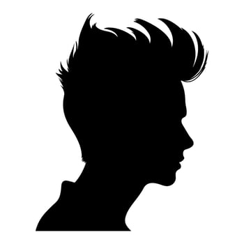 Quiff haircut Silhouette clipart, Men hair cut Vector, Trendy stylish Male hairstyle Silhouette vector