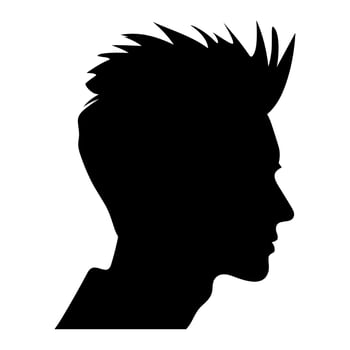 Quiff haircut Silhouette clipart, Men hair cut Vector, Trendy stylish Male hairstyle Silhouette vector