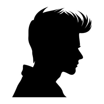 Quiff haircut Silhouette clipart, Men hair cut Vector, Trendy stylish Male hairstyle Silhouette vector