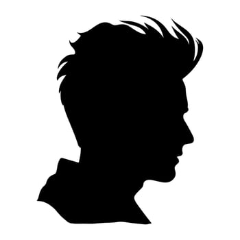 Quiff haircut Silhouette Vector Free, Men hair cut Vector, Trendy stylish Male hairstyle Silhouette