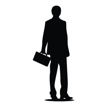 A Businessman Silhouette vector free, A Man vector isolated on a white background, A Corporate person Black vector