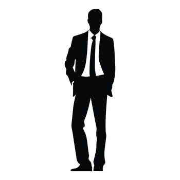 A Businessman Silhouette vector free, A Man vector isolated on a white background, A Corporate person Black vector