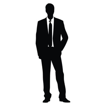 A Businessman vector Silhouette, A Man vector isolated on a white background, A Corporate person Black vector