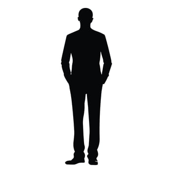 A Businessman vector Silhouette, A Man vector isolated on a white background, A Corporate person Black vector