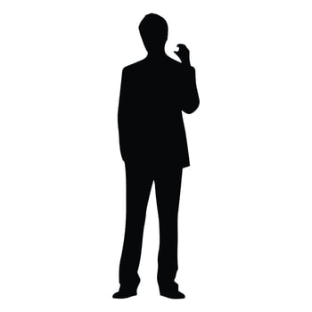 A Businessman vector Silhouette, A Man vector isolated on a white background, A Corporate person Black vector