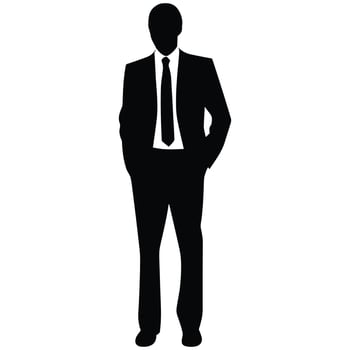 A Businessman vector Silhouette, A Man vector isolated on a white background, A Corporate person Black vector