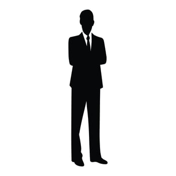 A Businessman vector Silhouette, A Man vector isolated on a white background, A Corporate person Black vector