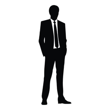 A Businessman vector Silhouette, A Man vector isolated on a white background, A Corporate person Black vector