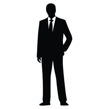 A Businessman vector Silhouette, A Man vector isolated on a white background, A Corporate person Black vector