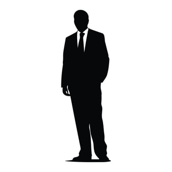 A Businessman vector Silhouette, A Man vector isolated on a white background, A Corporate person Black vector